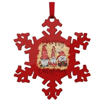 Xmas Elves, Στολίδι Χριστουγεννιάτικο στολίδι νιφάδα ξύλινο 9cm