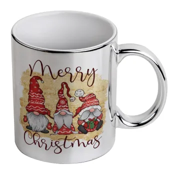 Xmas Elves, Mug ceramic, silver mirror, 330ml