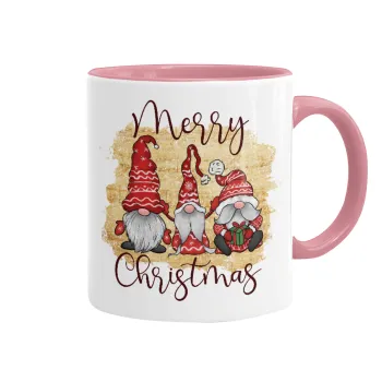 Xmas Elves, Κούπα χρωματιστή ροζ, κεραμική, 330ml