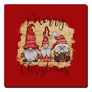 Xmas Elves, Τετράγωνο μαγνητάκι ξύλινο 6x6cm