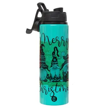 Xmas Elves, Metallic water bottle with safety lid, 850ml aluminum