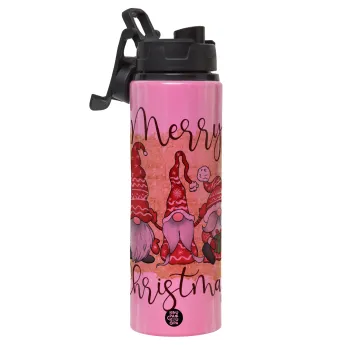 Xmas Elves, Metallic water bottle with safety lid, 850ml aluminum