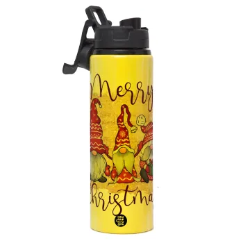 Xmas Elves, Metallic water bottle with safety lid, 850ml aluminum