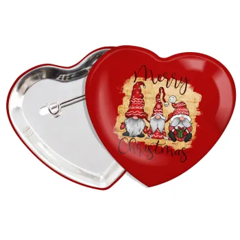 Xmas Elves, Κονκάρδα παραμάνα καρδιά (57x52mm)