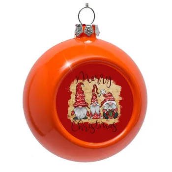 Xmas Elves, Orange Christmas tree ornament bauble 8cm