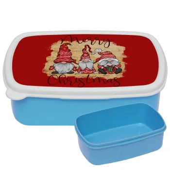 Xmas Elves, ΜΠΛΕ παιδικό δοχείο φαγητού (lunchbox) πλαστικό (BPA-FREE) Lunch Βox M18 x Π13 x Υ6cm