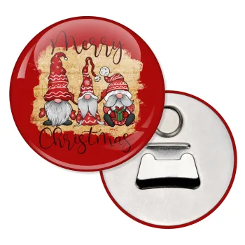 Xmas Elves, Μαγνητάκι και ανοιχτήρι μπύρας στρογγυλό διάστασης 5,9cm