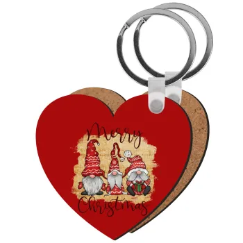 Xmas Elves, Μπρελόκ Ξύλινο καρδιά MDF