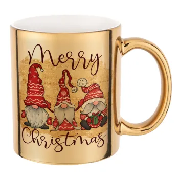 Xmas Elves, Mug ceramic, gold mirror, 330ml