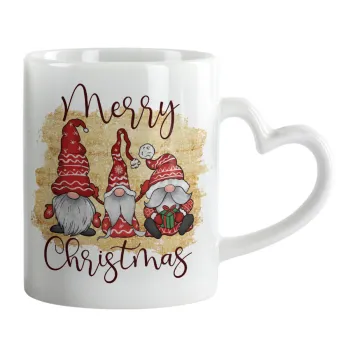Xmas Elves, Mug heart handle, ceramic, 330ml