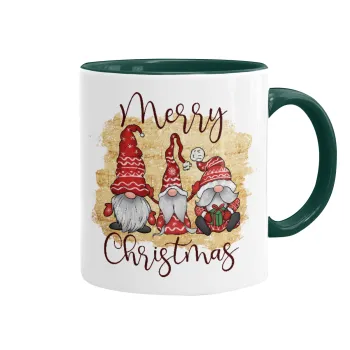 Xmas Elves, Κούπα χρωματιστή πράσινη, κεραμική, 330ml