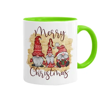 Xmas Elves, Mug colored light green, ceramic, 330ml