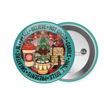 Joy, Peace, Believe, Hot Cocoa, Carols, Κονκάρδα παραμάνα 7.5cm