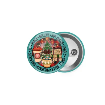 Joy, Peace, Believe, Hot Cocoa, Carols, Κονκάρδα παραμάνα 5cm
