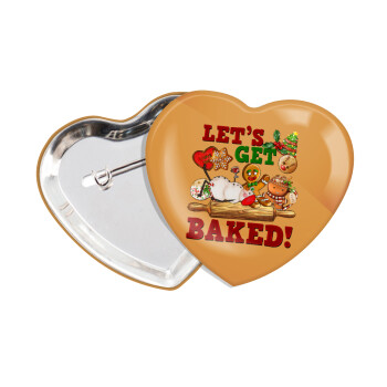 Let's get baked, Κονκάρδα παραμάνα καρδιά (57x52mm)