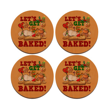 Let's get baked, ΣΕΤ x4 Σουβέρ ξύλινα στρογγυλά plywood (9cm)