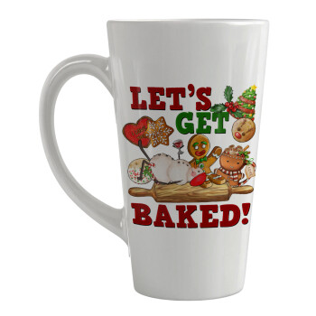 Let's get baked, Κούπα κωνική Latte Μεγάλη, κεραμική, 450ml