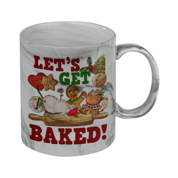 Let's get baked, Mug ceramic marble style, 330ml