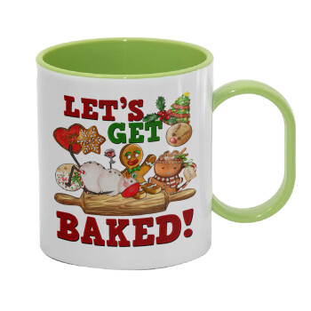 Let's get baked, Κούπα (πλαστική) (BPA-FREE) Polymer Πράσινη για παιδιά, 330ml