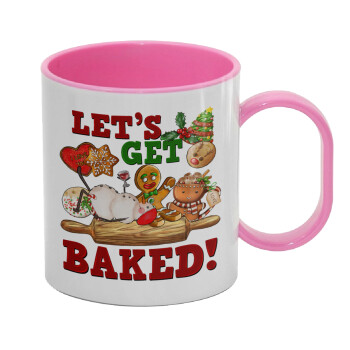 Let's get baked, Κούπα (πλαστική) (BPA-FREE) Polymer Ροζ για παιδιά, 330ml
