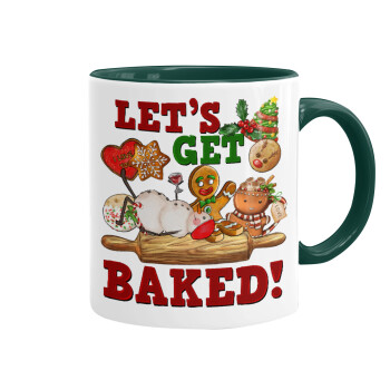 Let's get baked, Mug colored green, ceramic, 330ml