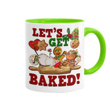 Let's get baked, Mug colored light green, ceramic, 330ml