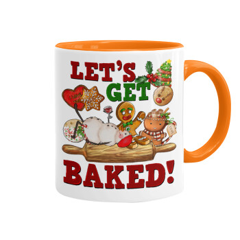 Let's get baked, Κούπα χρωματιστή πορτοκαλί, κεραμική, 330ml