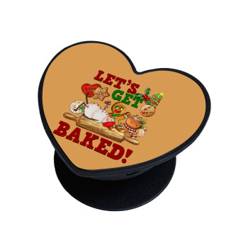 Let's get baked, Phone Holders Stand  καρδιά Μαύρο Βάση Στήριξης Κινητού στο Χέρι