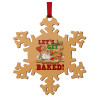 Christmas ornament wooden snowflake 9cm