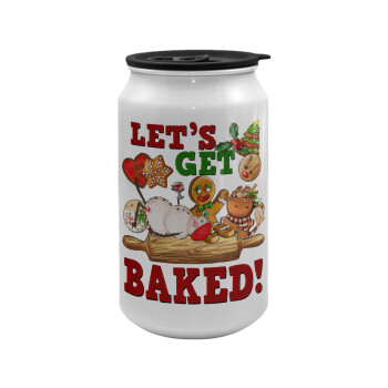 Let's get baked, Κούπα ταξιδιού μεταλλική με καπάκι (tin-can) 500ml