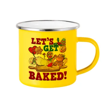 Let's get baked, Κούπα Μεταλλική εμαγιέ Κίτρινη 360ml