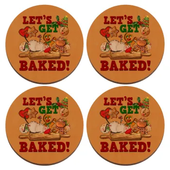 Let's get baked, ΣΕΤ x4 Σουβέρ ξύλινα στρογγυλά plywood (9cm)