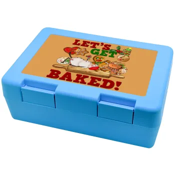 Let's get baked, Children's cookie container LIGHT BLUE 185x128x65mm (BPA free plastic)