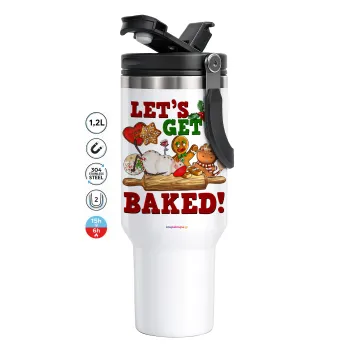 Let's get baked, Mega Tumbler με καπάκι, διπλού τοιχώματος (θερμό) 1,2L