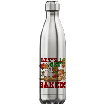 Let's get baked, Inox (Stainless steel) hot metal mug, double wall, 750ml