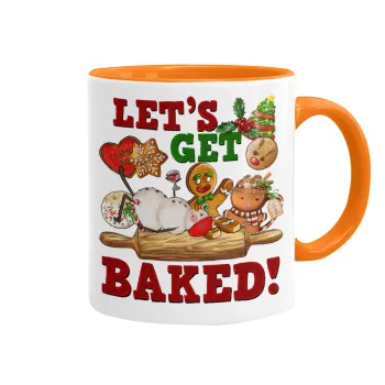 Let's get baked, Κούπα χρωματιστή πορτοκαλί, κεραμική, 330ml