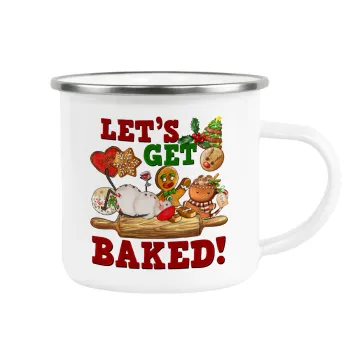 Let's get baked, Metallic enamel cup white 360ml
