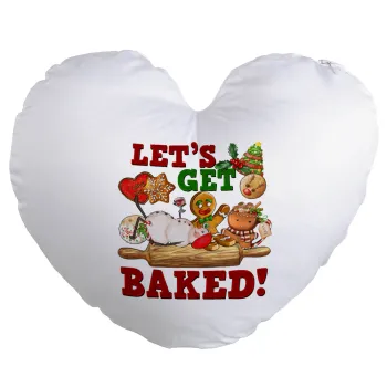 Let's get baked, Μαξιλάρι καναπέ καρδιά 40x40cm περιέχεται το  γέμισμα