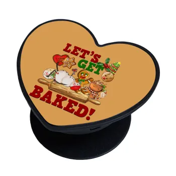 Let's get baked, Phone Holders Stand  καρδιά Μαύρο Βάση Στήριξης Κινητού στο Χέρι