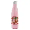 Μεταλλικό παγούρι θερμός Ροζ Ιριδίζον (Stainless steel), διπλού τοιχώματος, 500ml