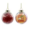 Transparent Christmas tree ball ornament with red filling 8cm