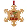 Christmas ornament wooden snowflake 9cm