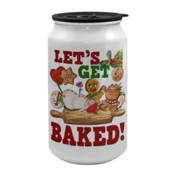 Let's get baked, Κούπα ταξιδιού μεταλλική με καπάκι (tin-can) 500ml