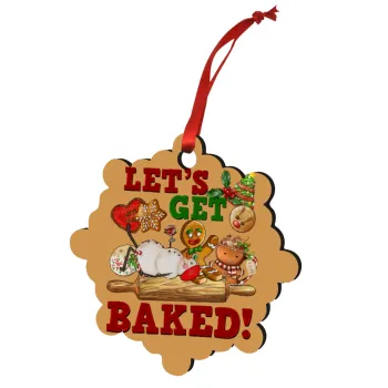Let's get baked, Στολίδι Χριστουγεννιάτικο στολίδι snowflake ξύλινο 7.5cm