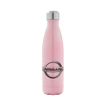 nissan, Μεταλλικό παγούρι θερμός Ροζ Ιριδίζον (Stainless steel), διπλού τοιχώματος, 500ml