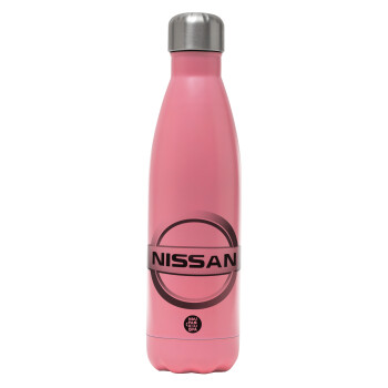 nissan, Metal mug thermos Pink Mat (Stainless steel), double wall, 500ml