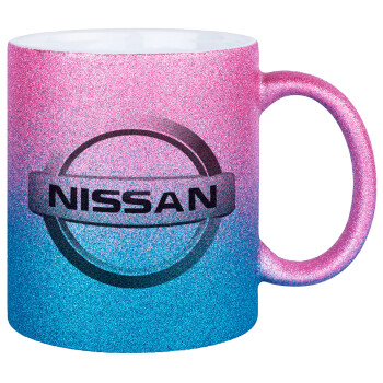 nissan, Κούπα Χρυσή/Μπλε Glitter, κεραμική, 330ml