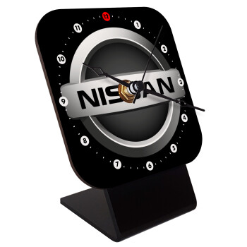 nissan, Quartz Wooden table clock with hands (10cm)