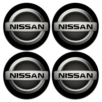 nissan, SET of 4 round wooden coasters (9cm)