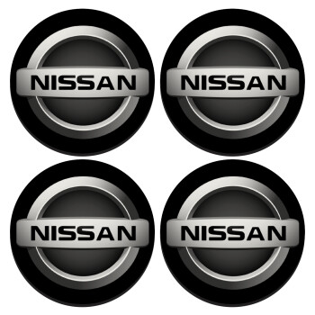 nissan, SET of 4 round wooden coasters (9cm)
